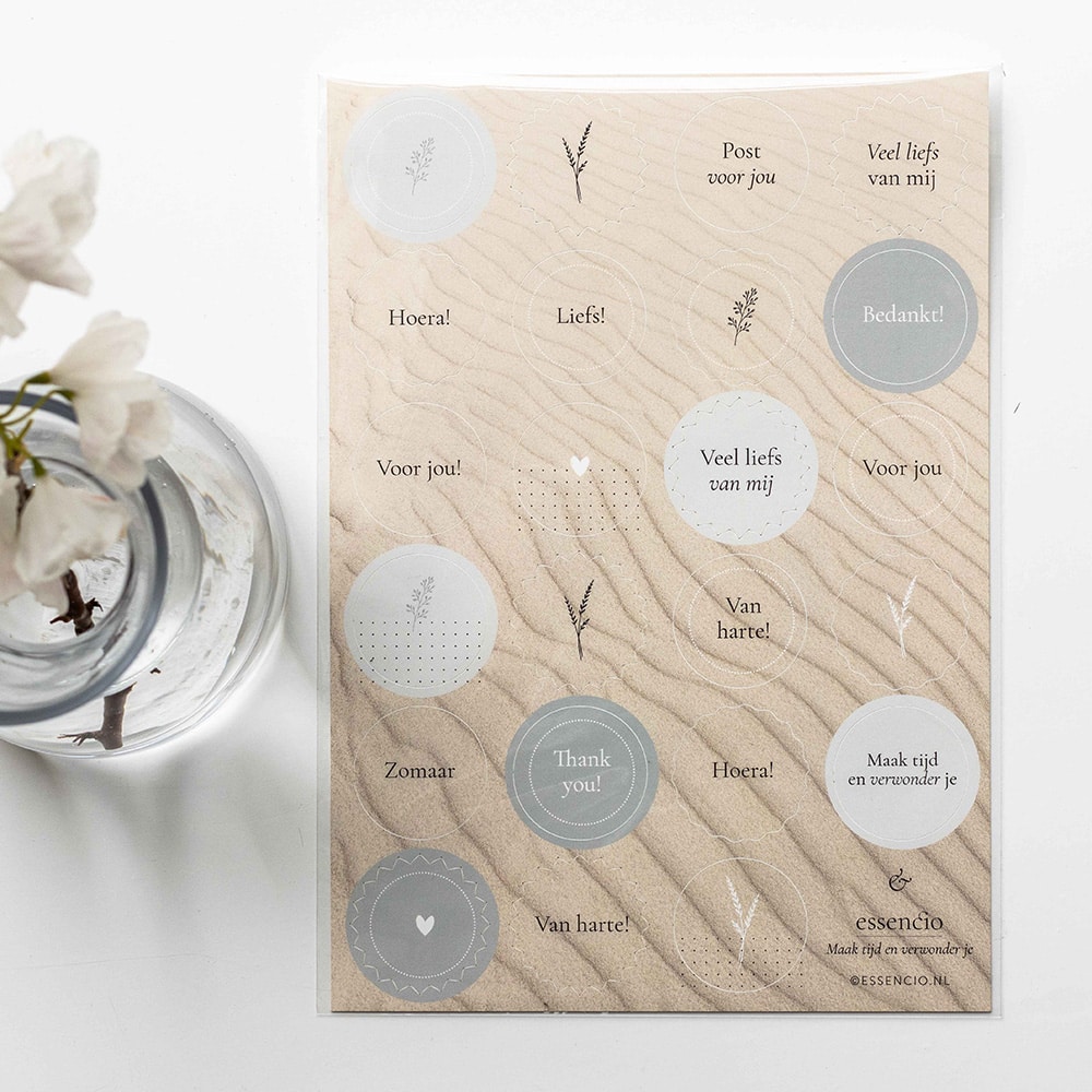 Essencio sluitzegels cadeaustickers stickers naturel zand beige stickervel post verpakken-1555 Essencio sluitzegels cadeaustickers stickers naturel zand beige stickervel post verpakken-1555