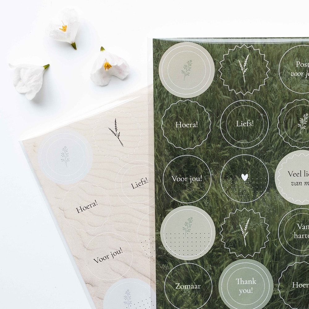 Essencio sluitzegels cadeaustickers stickers natuur stickervel groen post verpakken-1559 Essencio sluitzegels cadeaustickers stickers natuur stickervel groen post verpakken