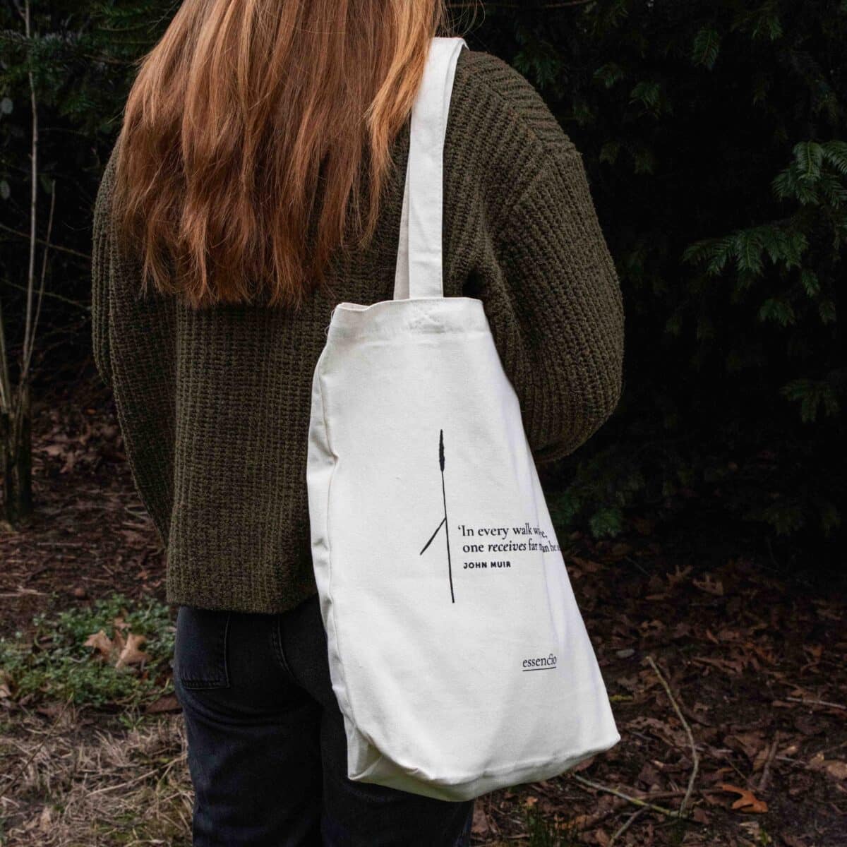 Essencio - canvas tas met natuur quote naturel - cadeau voor wandelaar of natuurliefhebber - 9394 Essencio - canvas tas met natuur quote naturel - cadeau voor wandelaar of natuurliefhebber - 9394