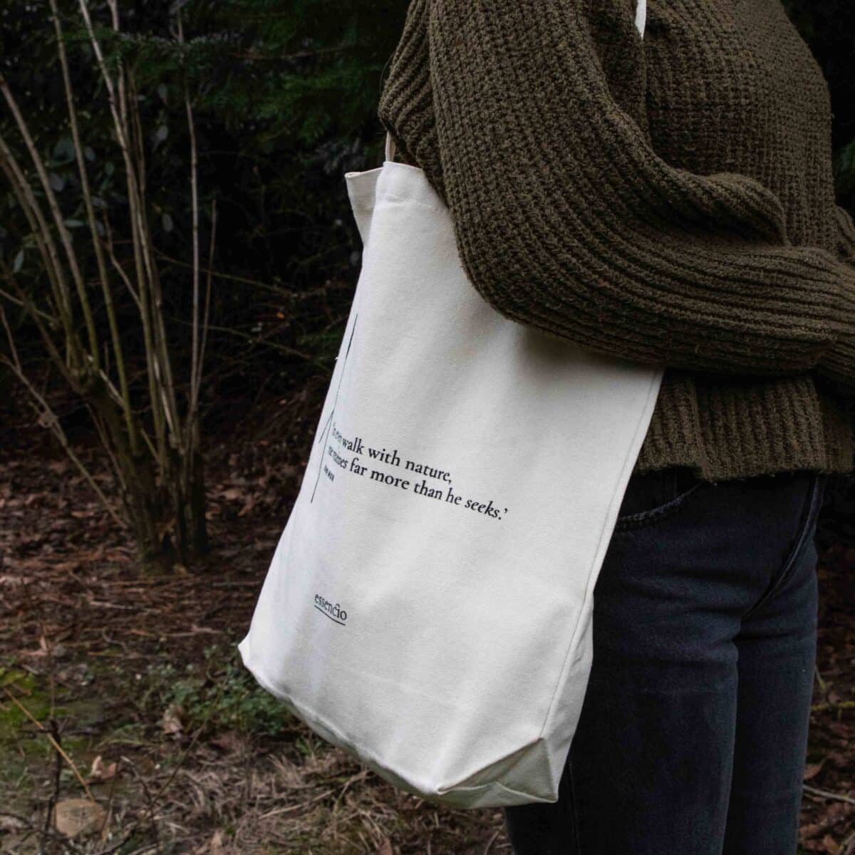 Essencio - canvas tas met natuur quote naturel - cadeau voor wandelaar of natuurliefhebber - 9774 Essencio - canvas tas met natuur quote naturel - cadeau voor wandelaar of natuurliefhebber - 9774